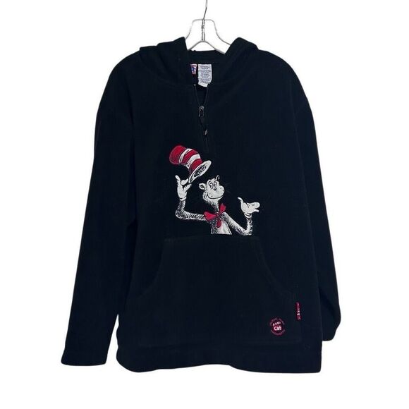 Dr Seuss Cat in the Hat Fleece Hoodie Medium Black Official Movie Merchandise - Picture 2 of 12